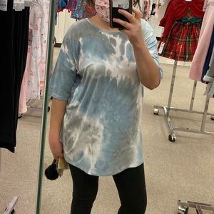 Tie dye knit tunic relaxed fit shirt